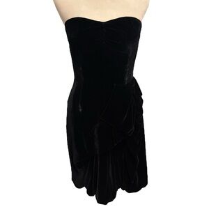 Marc By Marc Jacobs Black Velvet Strapless Corset Dress 6 Cocktail Formal